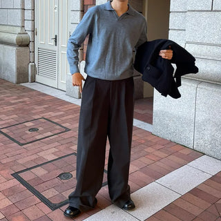 Half-open collar knit