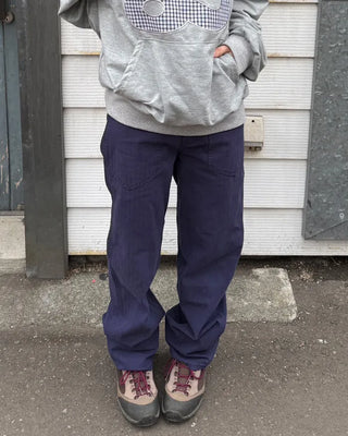 Herringbone wide cotton pants