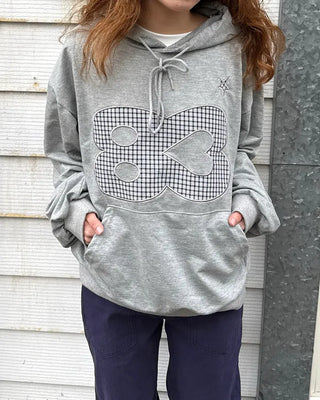 83 Check Lettering Hoodie