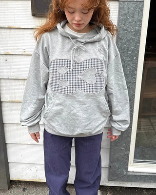 83 Check Lettering Hoodie