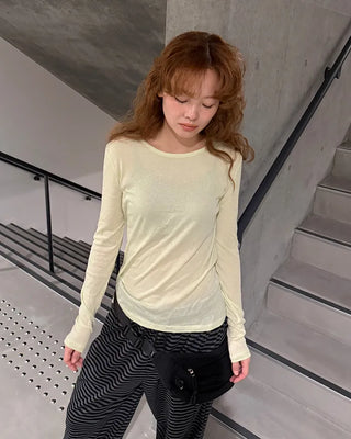 Simple Layered Long Sleeve T-Shirt