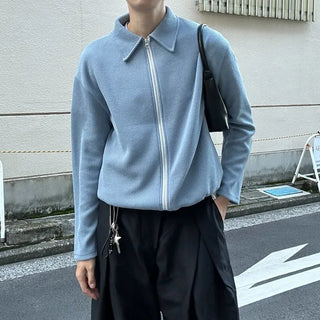 2-way zip knit cardigan