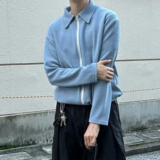 2-way zip knit cardigan