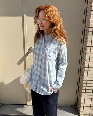 Oversized pastel check shirt