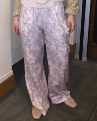Vintage floral bootcut pants