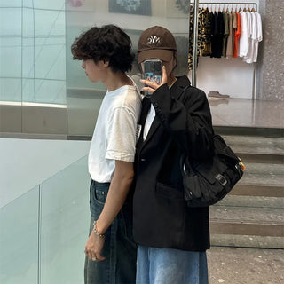 One-button oversized jacket