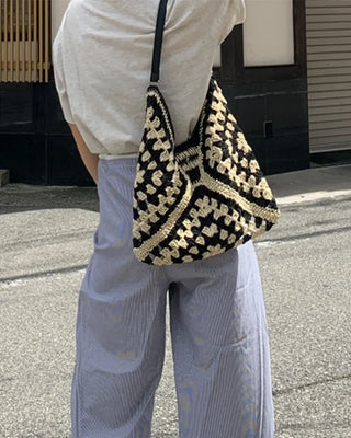 Two-tone striped string pants
