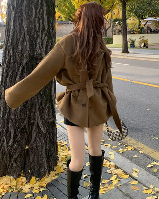 Trench-style mid-length jacket
