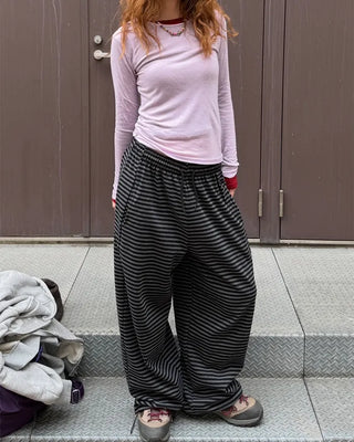 Waist String Border Easy Pants