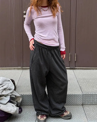 Waist String Border Easy Pants