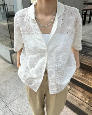 Heart embroidered shirt