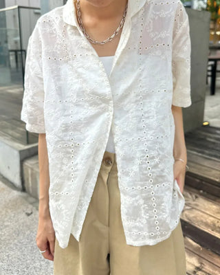 Heart embroidered shirt