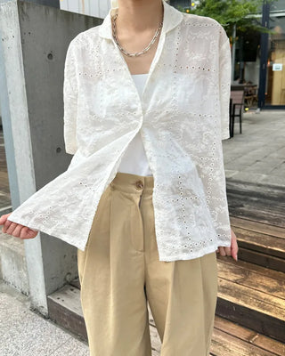 Heart embroidered shirt
