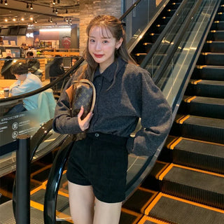 Balloon collar cardigan