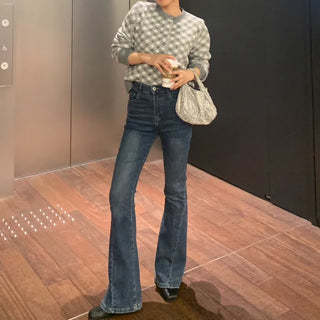 Slim bootcut denim pants
