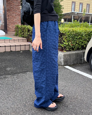 Embossed Flower Pants