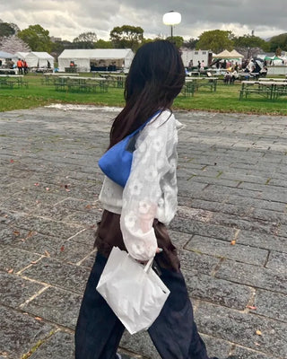 Flower Patch Jacquard Sheer Windbreaker
