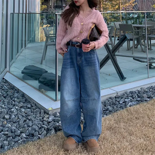 (Unisex) Pintuck Denim Wide Pants