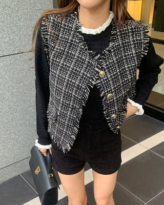 Modern tweed vest