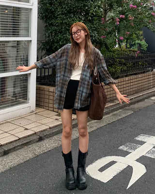 Vintage check pattern shirt