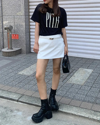 Belt set basic mini skirt