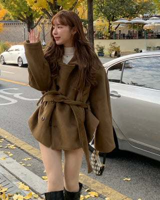 Trench-style mid-length jacket