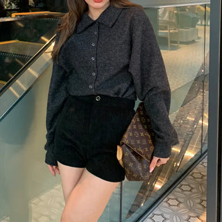 Balloon collar cardigan