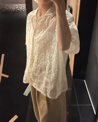 Heart embroidered shirt