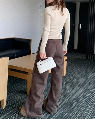 Slim Button Rib Knit