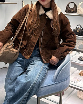 Fur Collar Point Blouson Jacket