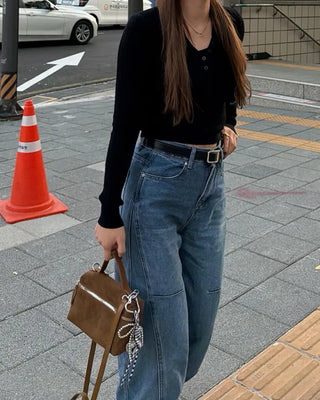 Square suede mini bag with zipper detail