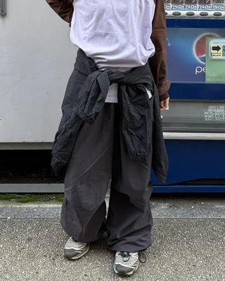 Nylon Parachute Wide Pants