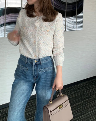 Tassel tweed cardigan