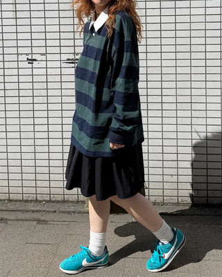 Waist button shirring button midi skirt