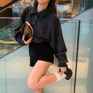 Balloon collar cardigan