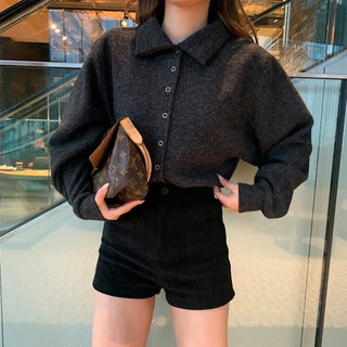 Balloon collar cardigan