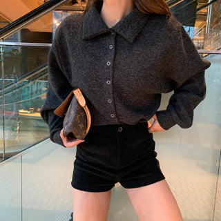Balloon collar cardigan
