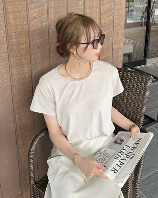 Simple round neck short-sleeved T-shirt