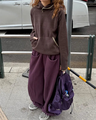 Two-tone point fleece hoodie