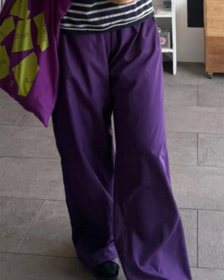 Wood Bead Nylon Easy Pants