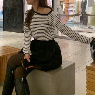 Asymmetrical Button Knit