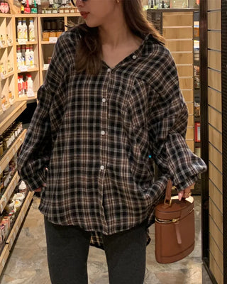 Oversized Check Flannel Shirt