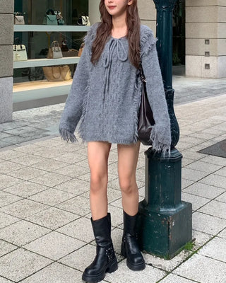 Bust eyelet point knit