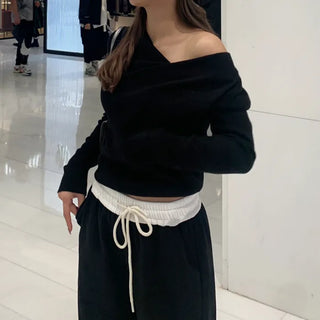 Shirred knit blouse