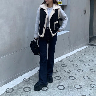 Bootcut low-rise denim pants