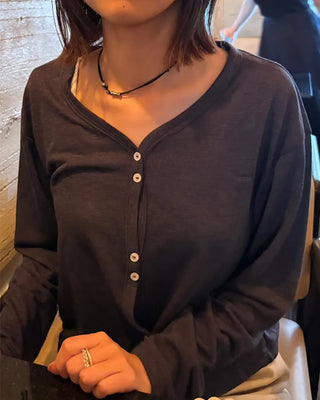 Asymmetrical Button Cardigan