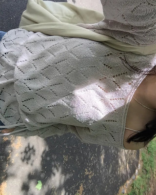 Diamond-punched drawstring summer knit