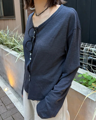 Asymmetrical Button Cardigan