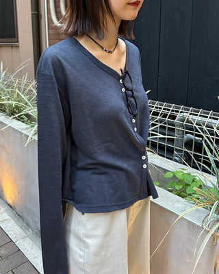 Asymmetrical Button Cardigan