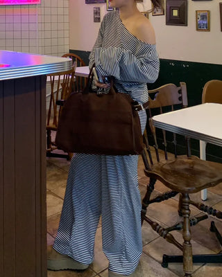 Asymmetrical Border T-shirt & Pants Set